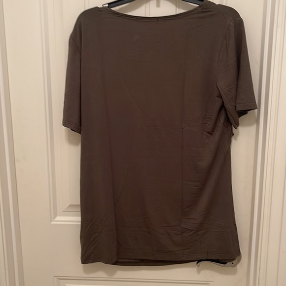 Bearsland NWT Nursing Layered Top Short Sleeve women’s Sz XL‎ DARK GREEN, modal - Picture 8 of 9